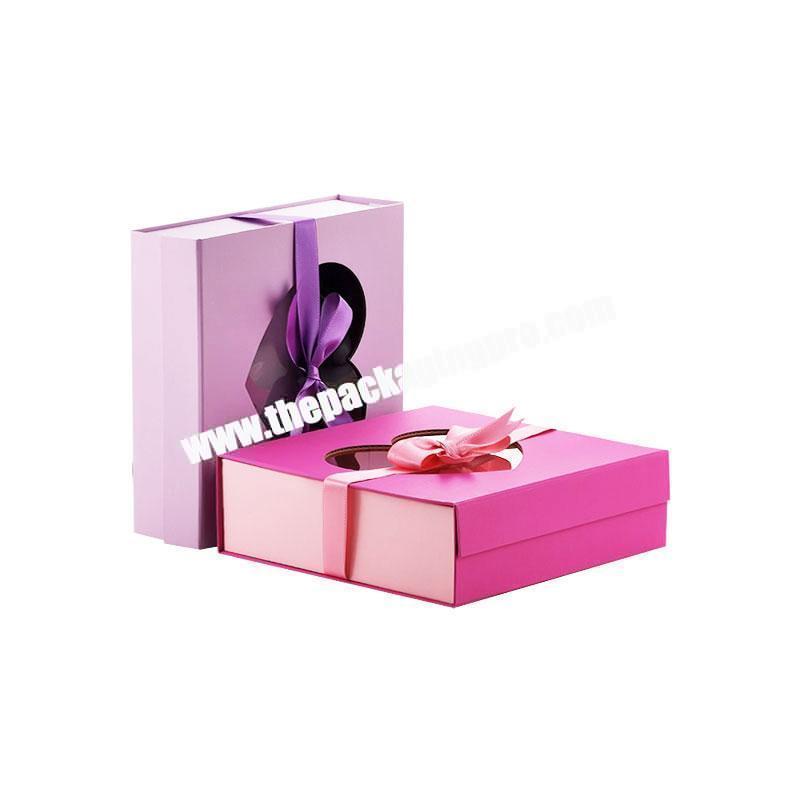 Customized color your ow printing bespoke luxury magnetic gift boxes with ribbon