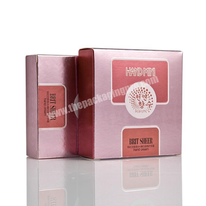 Customized cosmetic small hand care cream packaging box with own design