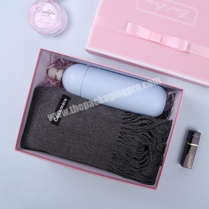 Customized Cosmetics high grade kraft drawer style storage paper box  Removable Lid Box With Neck recyclable pouches