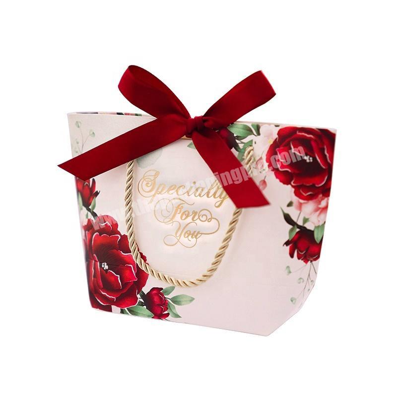 Customized Creative Irregular Shape Boutique Wedding Paper Bags With Logo Printed