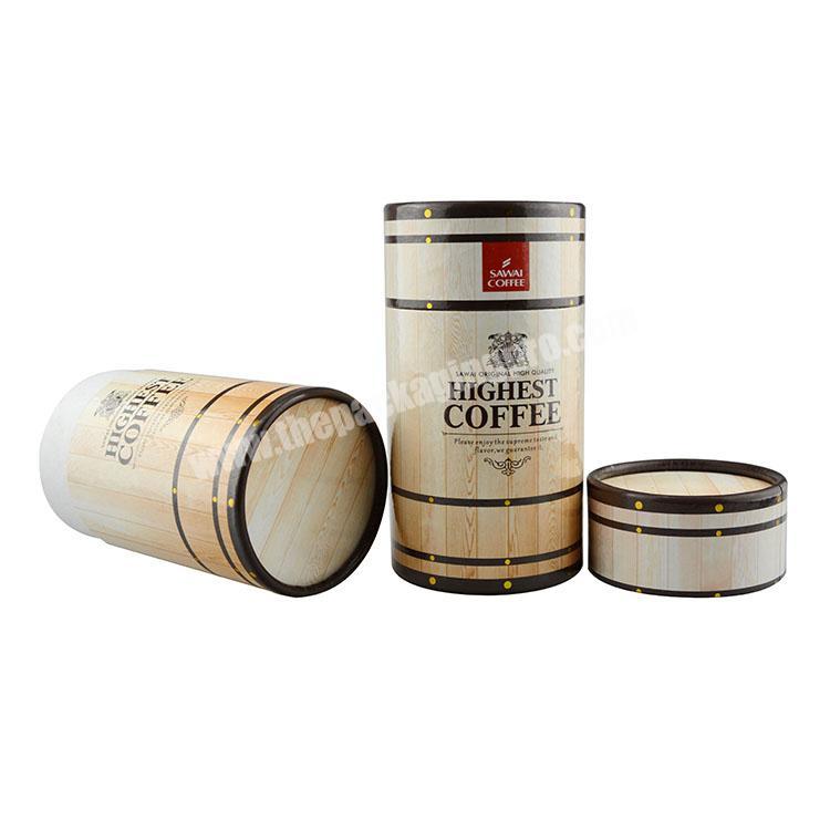 customized cylinder coffee paper box coffee canister round box packaging