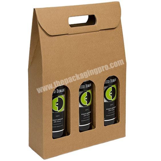 Customized Design CMYK Printing Wine Gift Box Carrier Kraft Beer Paper Boxes