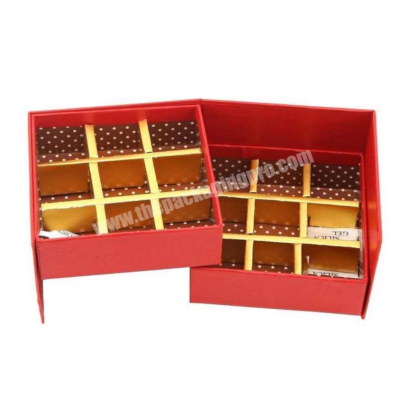 Customized design multilayer folding box homemade chocolate praline gift box