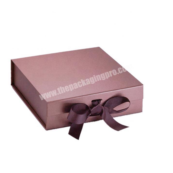 customized design pink packaging box luxury foil stamping cardboard christmas gift boxes with ribbon