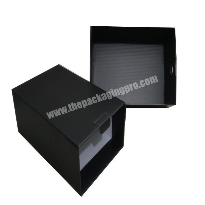 Customized Empty Cube Black Corrugated Cardboard Packaging Box