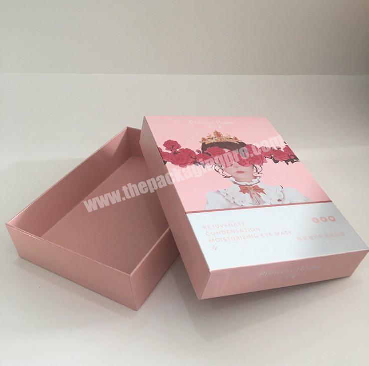 Customized empty mask packaging white cardboard cosmetic card simple molding lid boxes matte packing box printing