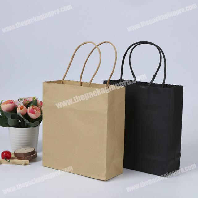 Customized environmental gift clothing shopping and takeout package kraft paper carrier bag can print logo