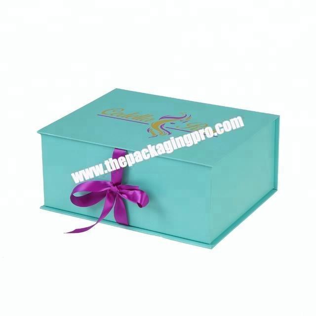 customized exquisite display packaging box with ribbon closure