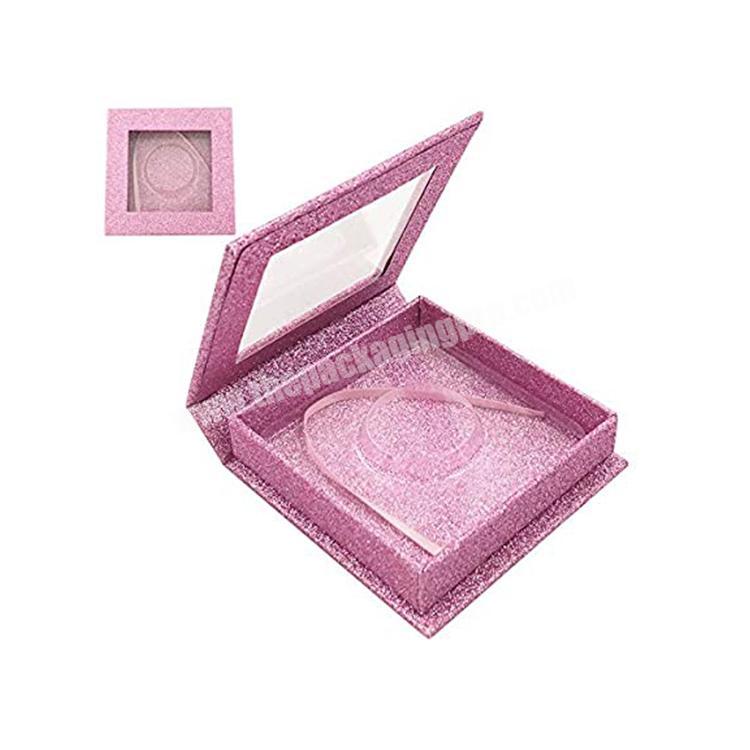 Customized eyelashes extension empty box diy pink eyelash packaging box