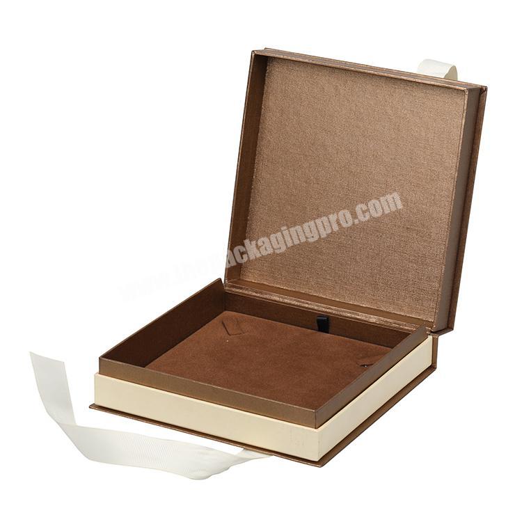 Customized Factory Price High Quality Rattan Grey Jewelry Paper Box With Hole