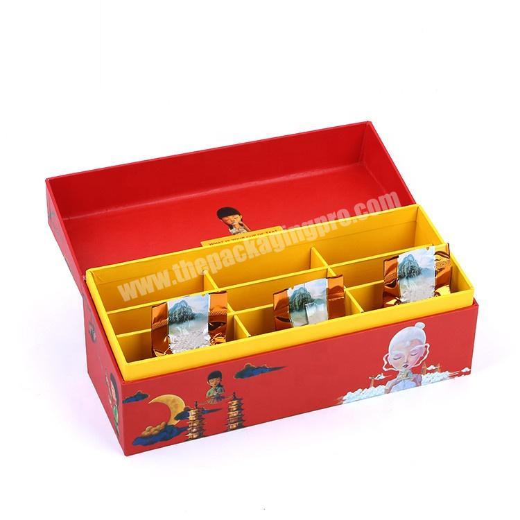 Customized Fancy Cardboard Paper Tea Bag Organizer Storage Gift Box Packaging With Dividers