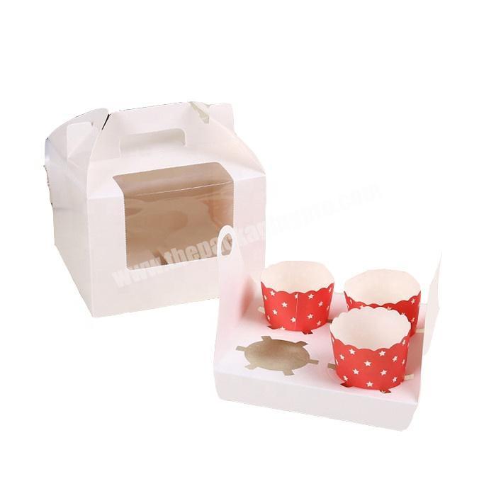 Customized Folding Square Shaped Kraft Cake Packaging Box With Hand
