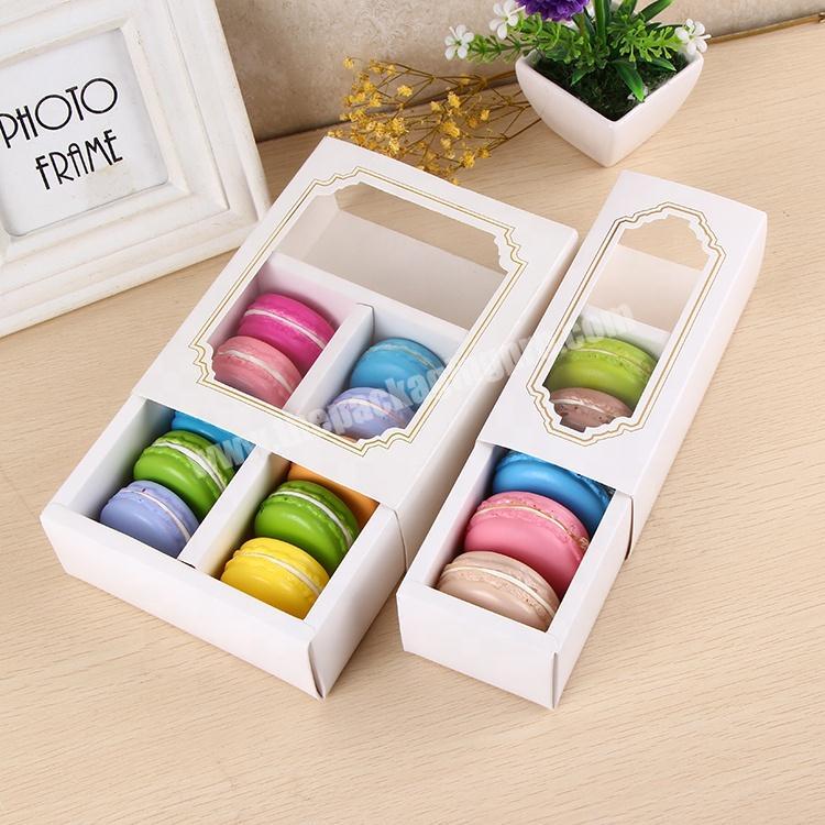 Customized Food Grade Paper Macarons Display Box With Dividers