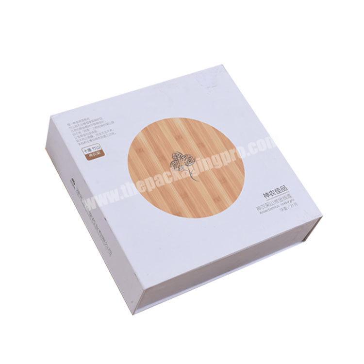 Customized full color printing gift packaging box rigid cardboard side clamshell cosmetic packaging essential oil box packaging