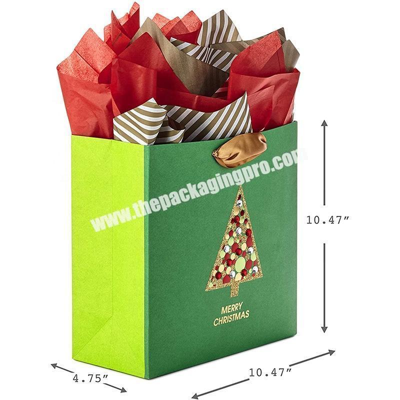 Customized Handmade Clothes Garment christmas Gift Bags Fancy Paper Christmas Bag