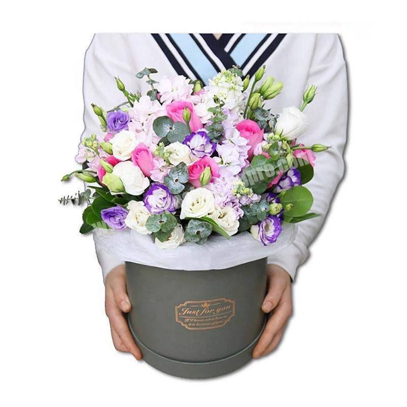 Customized Handmade Hat Boxes Round Floral Boxes Flower  Cylinder Rose Packaging Paper Box For Flower