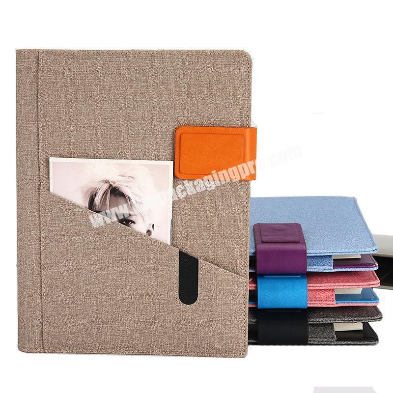 Customized Hardcover Front Pocket Agenda Business Office Lock 365 Diary Notebook 6 Ring Binder Pu Leather Magnetic Notebooks
