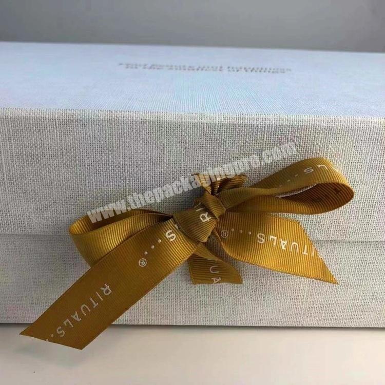 Customized High End Foldable Paper GiftPackaging Box Manufacturer With Linen Texture