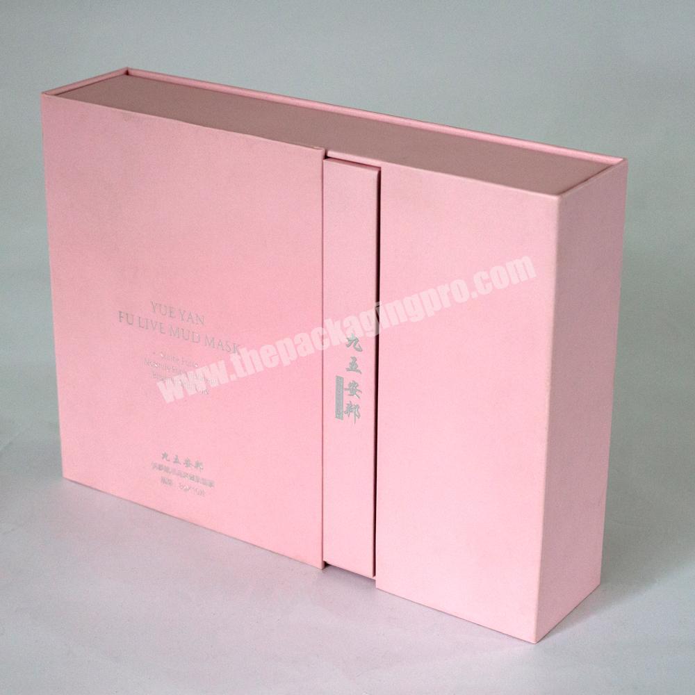 customized high quality nice silver foil pink book shape gift box with foam insert with magnetic flap for cosmetic