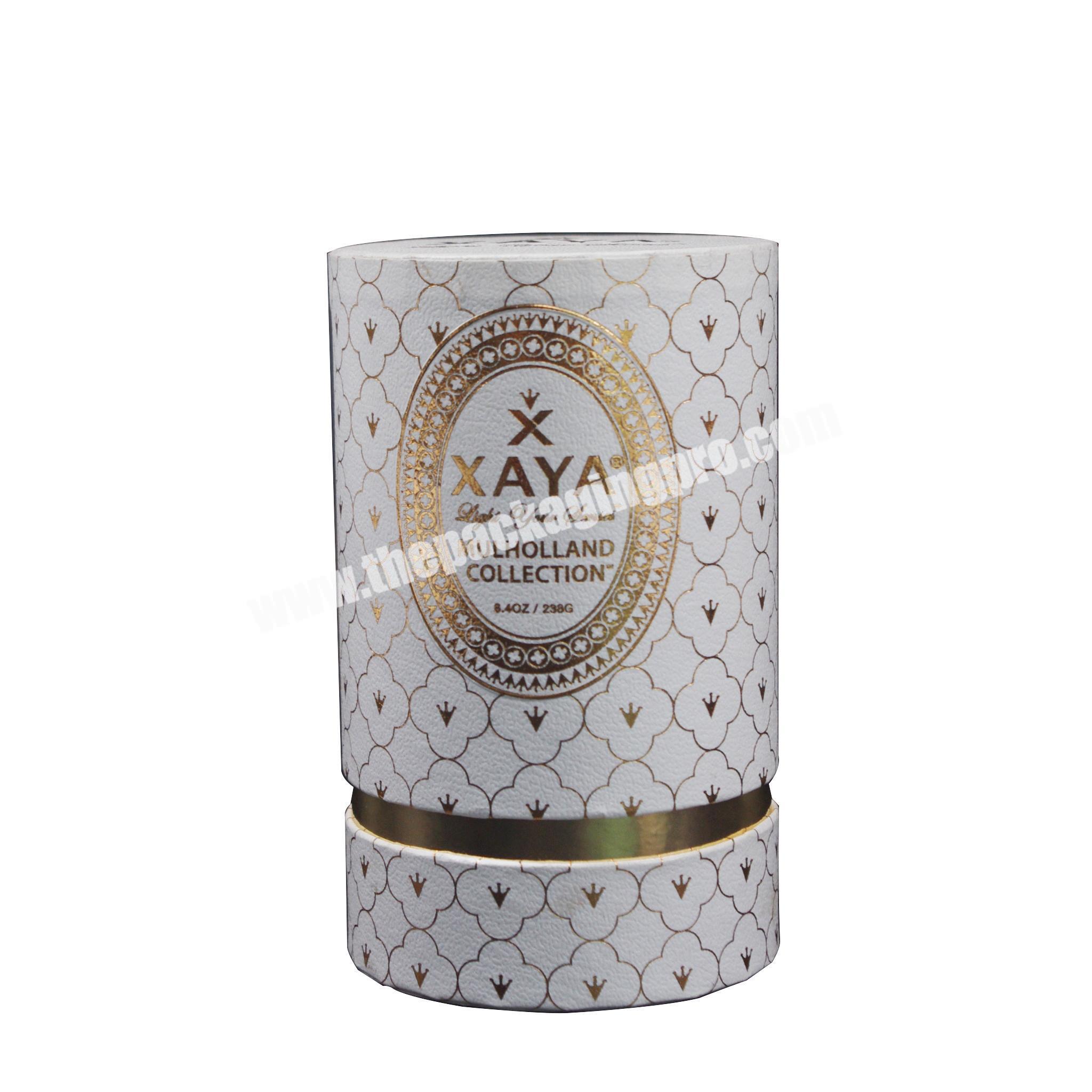 Customized Hot stamping round tube paper box for perfume,candle