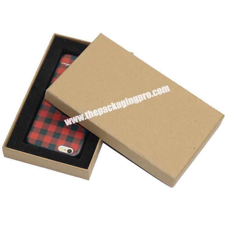 Customized Kraft Paper Phone Shell Packaging Box Mobile Phone Case Box With Foam Insert