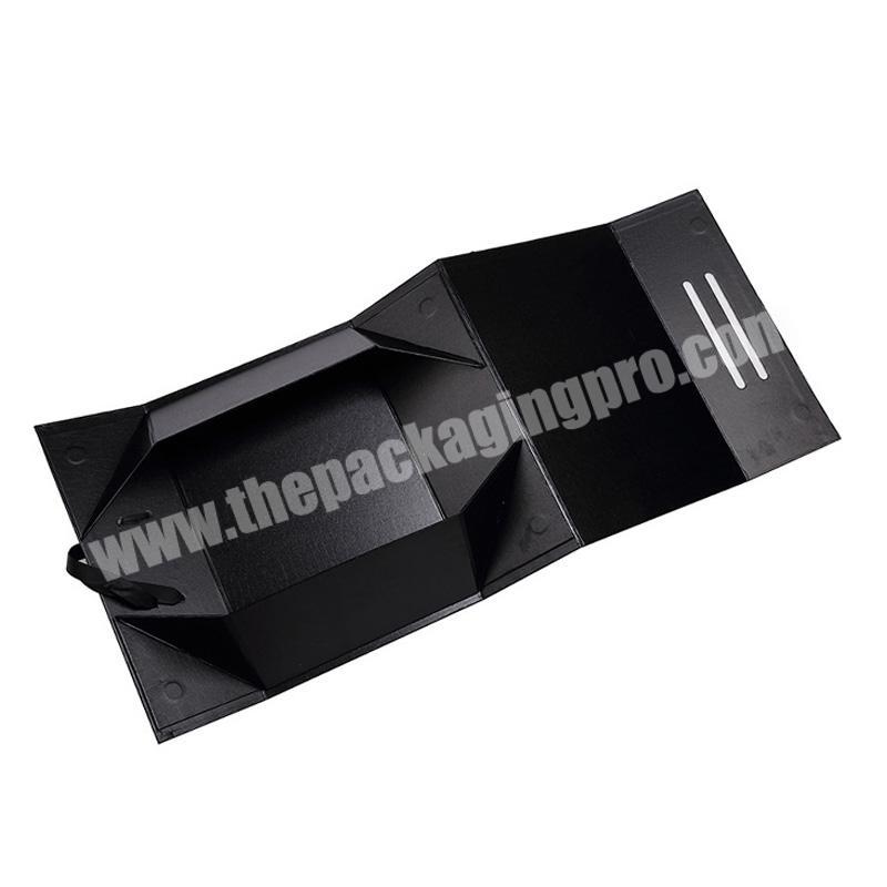 Customized Large hot Stamping Logo Cardboard Paper Magnetic Flat Folding Gift Box