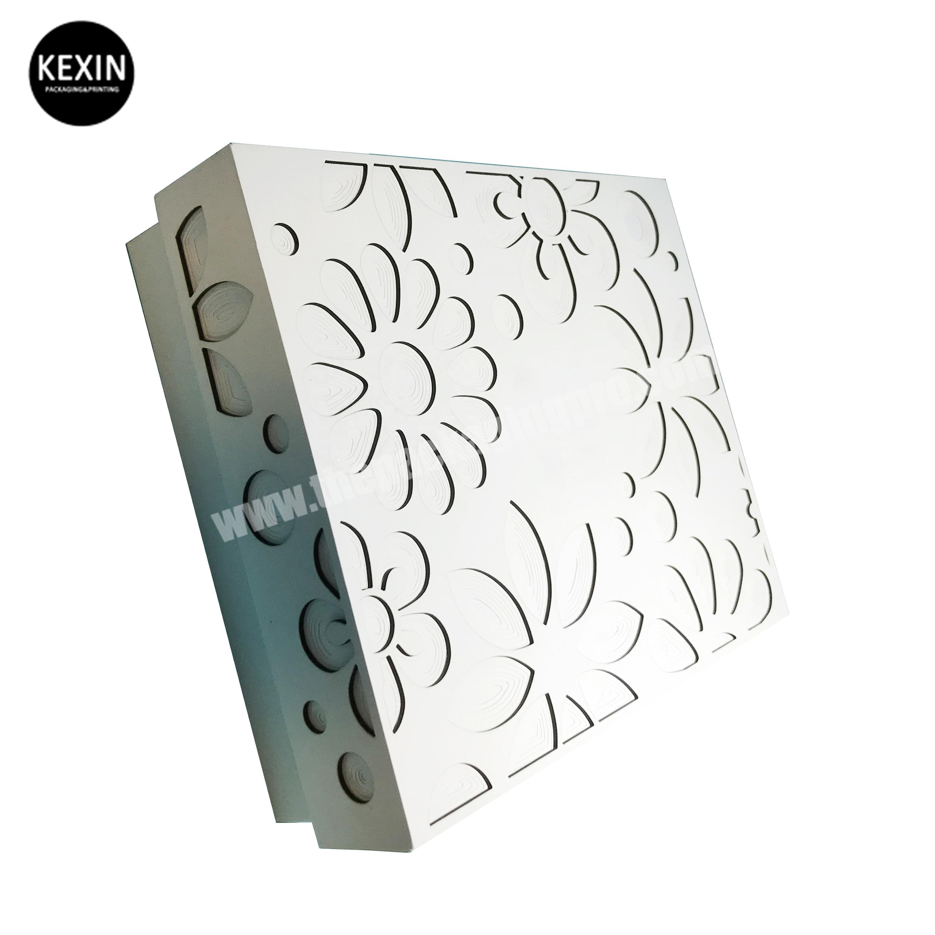customized laser engraving flora pattern lift off rigid paper  cosmetic cleanser box