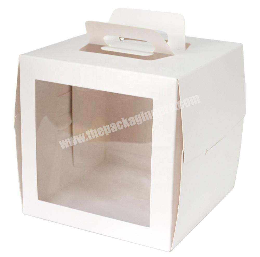 customized logo and dimension cake packaging paper gift box with clear pvc window