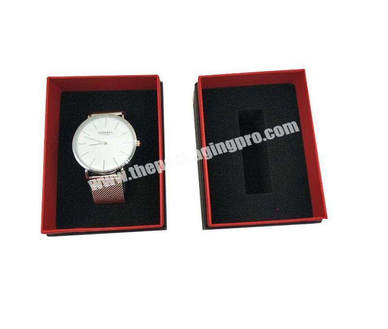 Customized Logo And Size Luxury Paper Watch Box Gift Packaging Box Watch Cases With Pillow