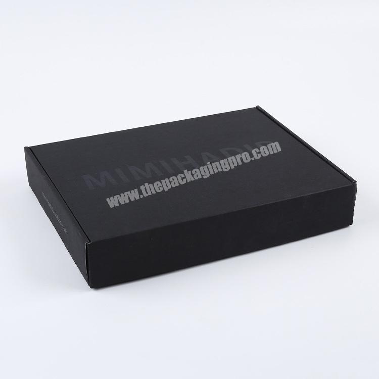 Customized logo black corrugated shipping sock box packaging