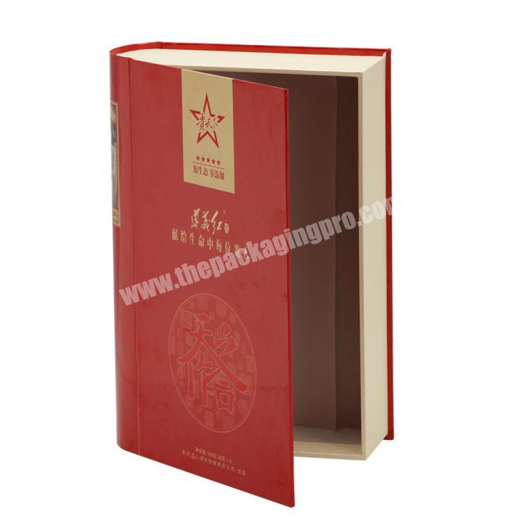 Customized Logo Book Shaped Rigid Box with Tissue Paper for Gift Souvenir