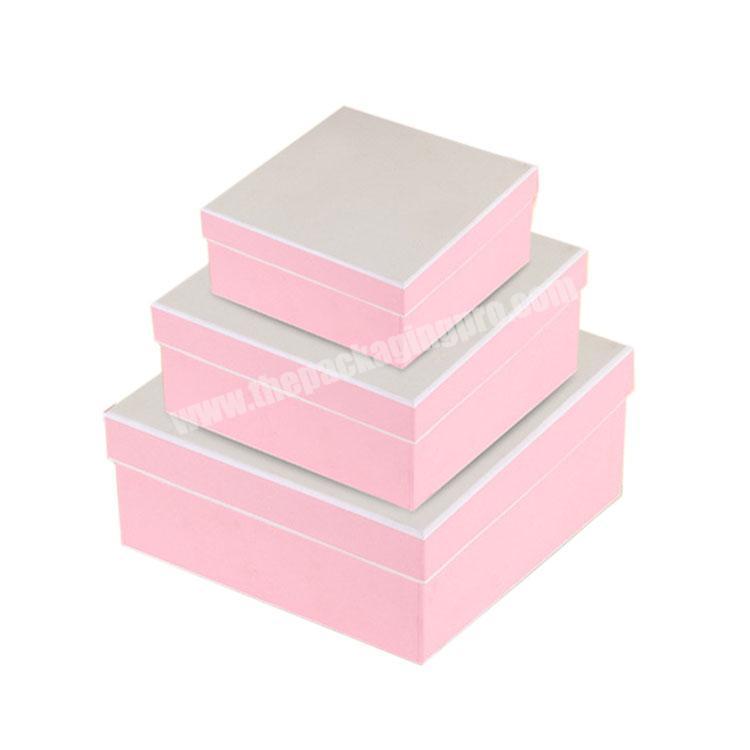 Customized Logo Cardboard Pink Small Square Gift Boxes with Lids