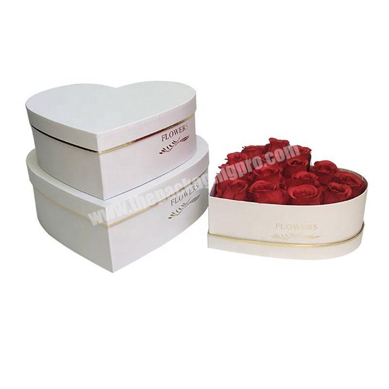 Customized Logo Elegant Fancy Paper Cardboard Heart Shape Flower Box