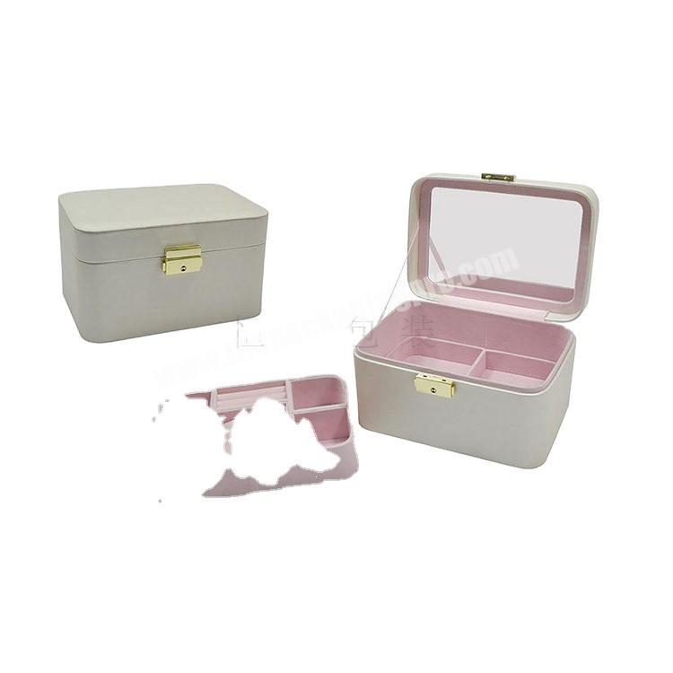 customized LOGO Fancy white jewelry small white mirror jewelry storage packaging box