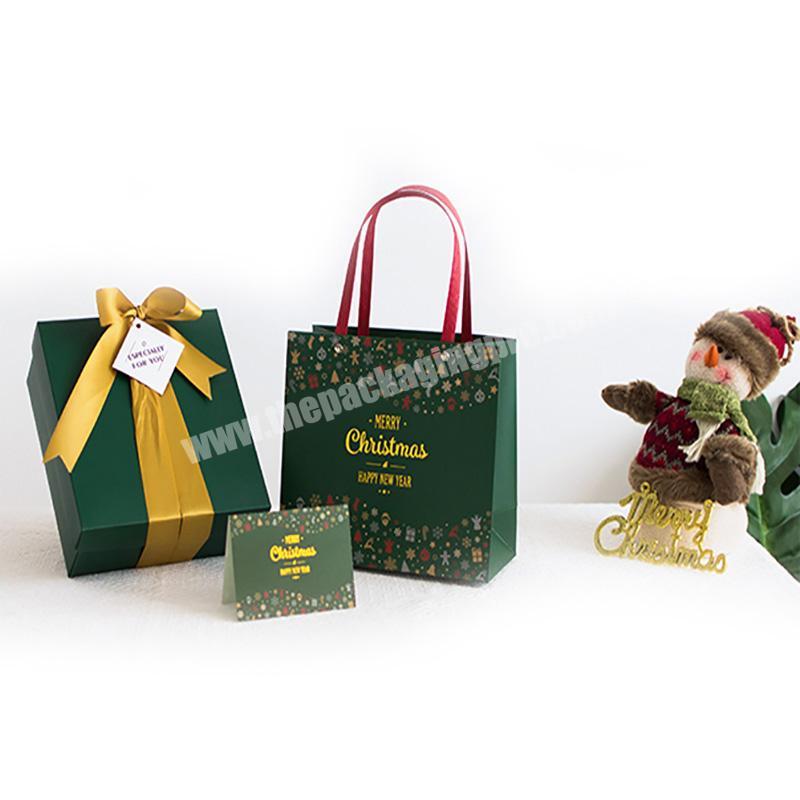 Customized LOGO Glitter paper Gift bags with ribbon