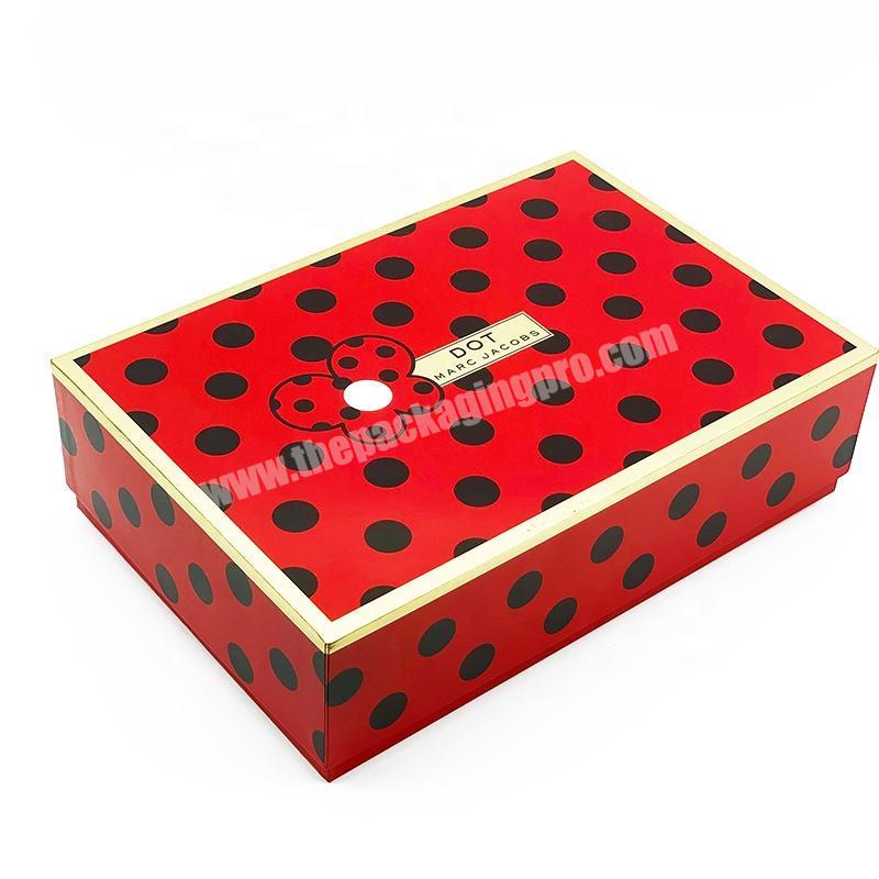 Customized Logo Gold Stamping Recyclable Cosmetic Packaging  Set Paper Gift Box With Plastic Tray
