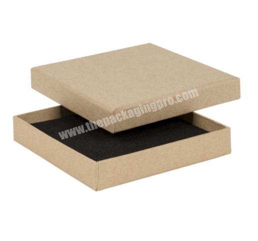 Customized logo kraft paper gift boxes with foamspongevelvet insertgift boxes with lids for necklace packing