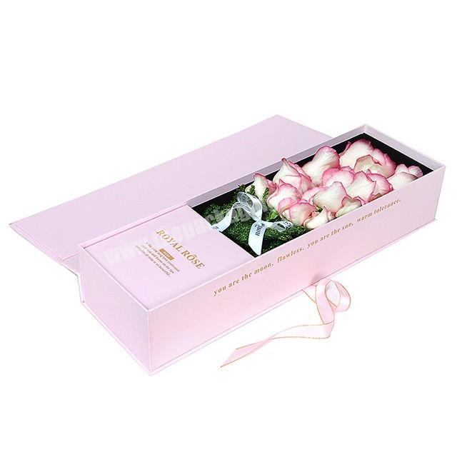 Customized Logo luxury card board chocolate packaging flower boxes package 70cm single baby rectangular flower box