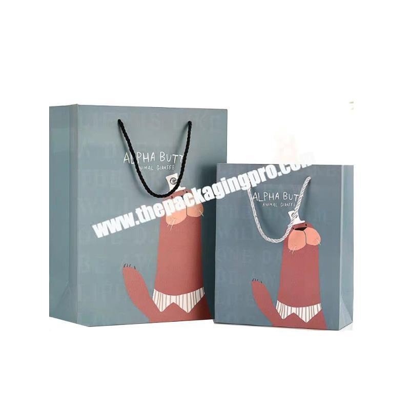 Customized Logo Pink Hot-Stamping Logo Luxury Paper Gift Kraft Paper Bag Printing Wholesale