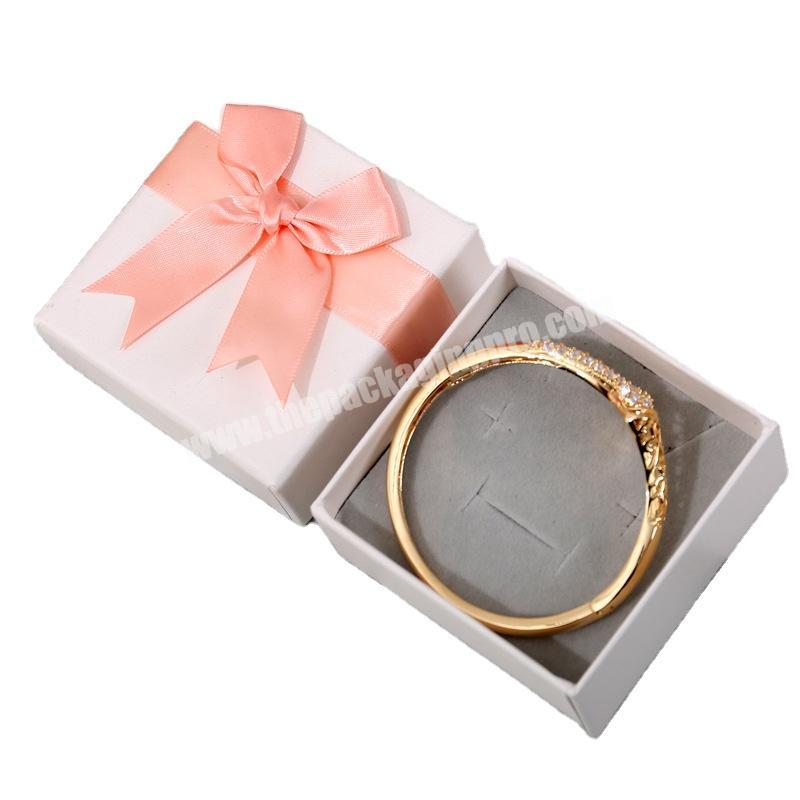 Customized Logo Printed Wholesale Cardboard Ring Gift Boxes With Ribbon