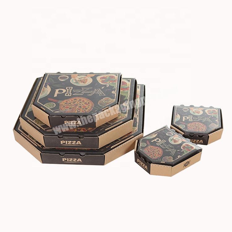 Customized logo printing 7 inch and 9 inch pizza book shape kraft paper box