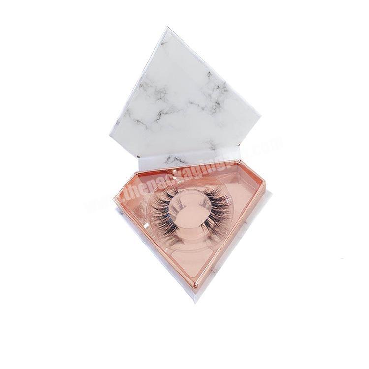 Customized Logo Private Diamond Shape Marble Eyelashes Package Box