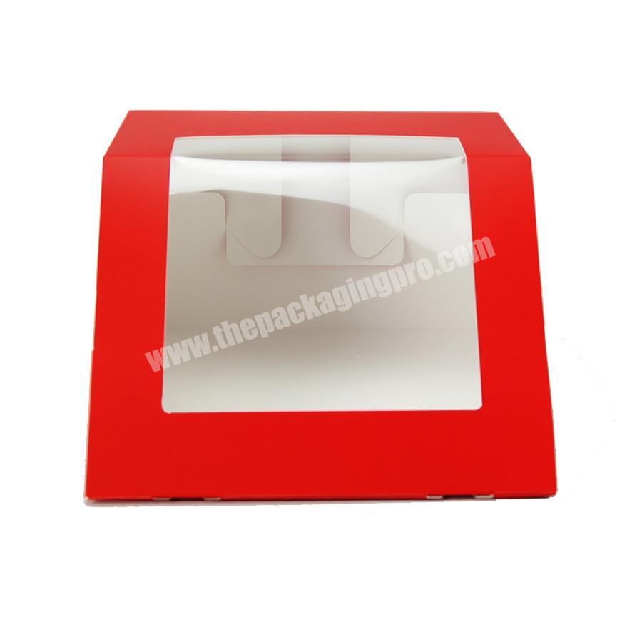 Customized Logo red baseball hat packaging box with clear window