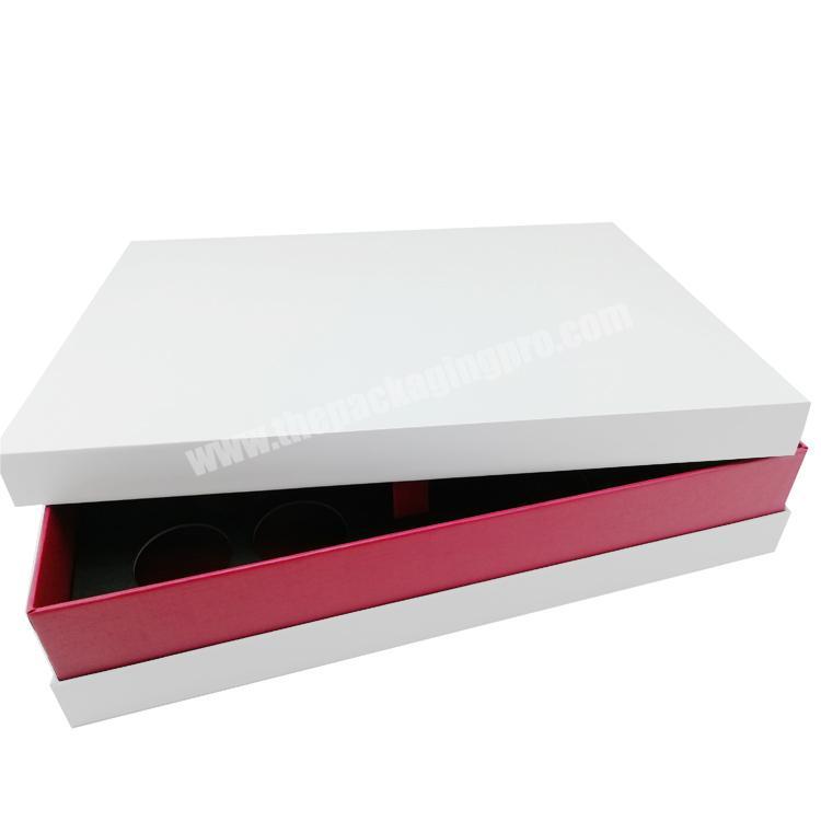 Customized Logo rigid lid and base box for cosmetic packaging with foam insert tray