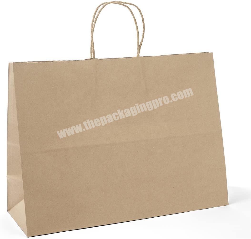 Customized Logo Wholesale Cheap Brown Shopping Packaging Kraft Paper Gift Bags In Bulk With Handles