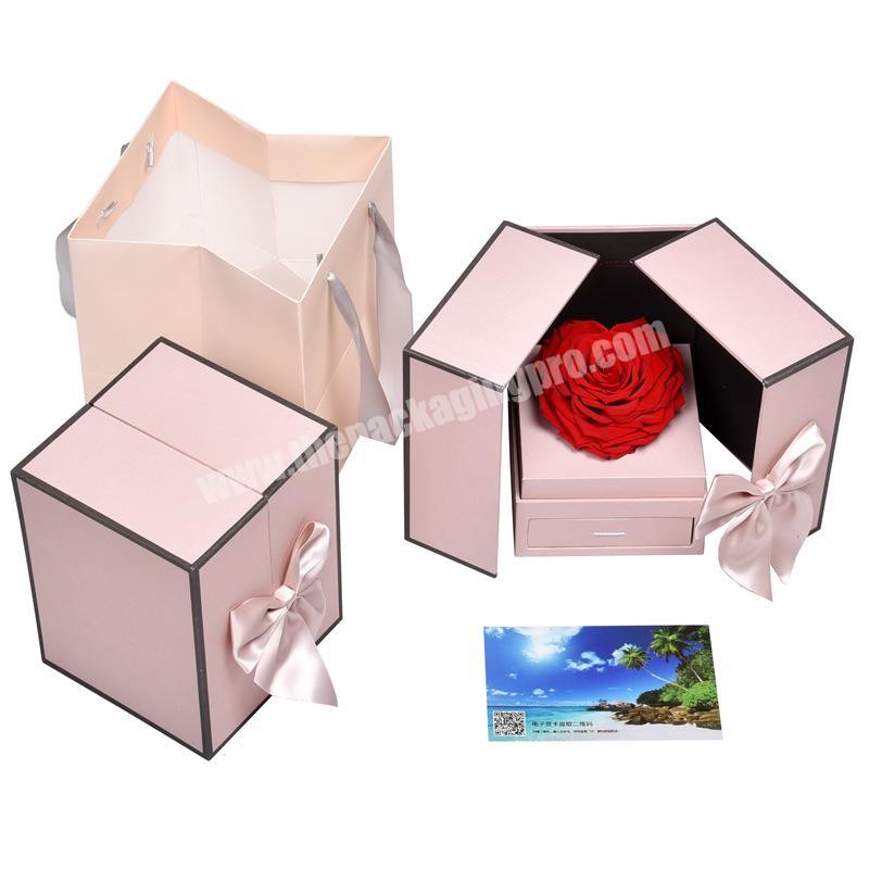 customized lower box with flowers flower box velvet flowers in a box Lowest Price