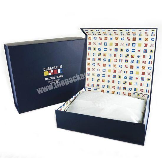 Customized luxury clothing packing box folding gift packaging for socks hats shirts