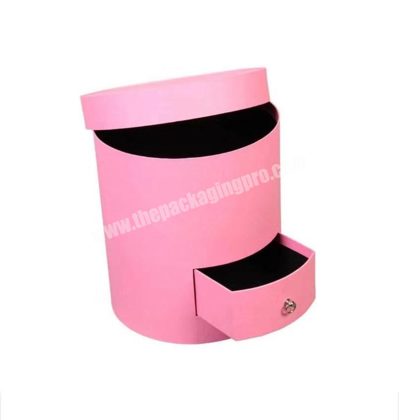 Customized luxury cosmetic cardboard tube box with drawer for gift