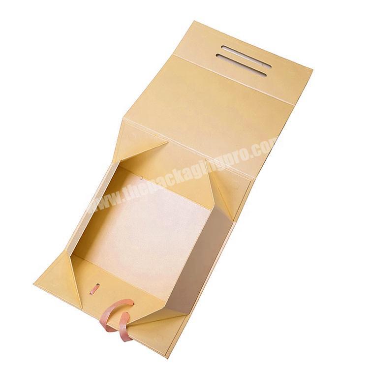 Customized Luxury Folding Beauty Clothing Packing Hair extension bundles packaging paper boxes with handle
