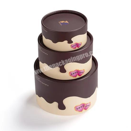 Customized Luxury Full Color Printing Chocolate Gift Packaging Boxes New Cookie Food Round Box